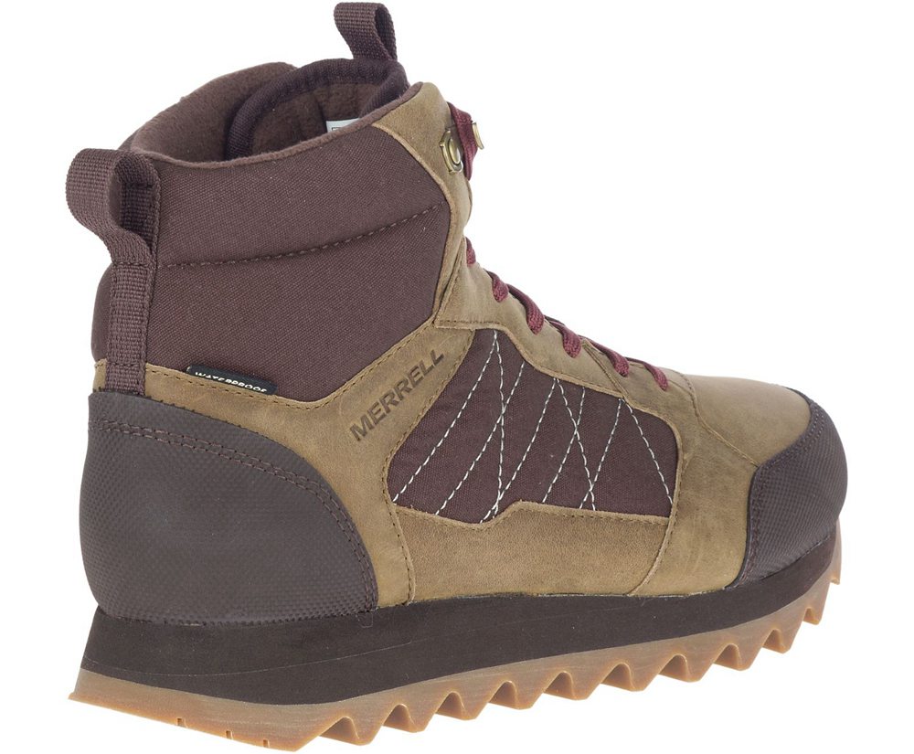 Merrell Boots Brown - Alpine Mid Polar Waterproof - Mens 97SURVWXE